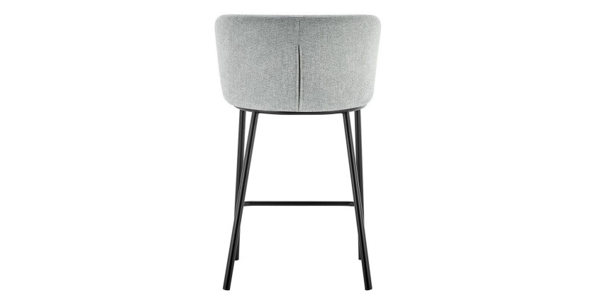 Chaise de comptoir 'Arthus' Tissu Gris clair, dimensions : H88.5 x L53 x P50.5 cm