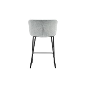 Chaise de comptoir 'Arthus' Tissu Gris clair, dimensions : H88.5 x L53 x P50.5 cm