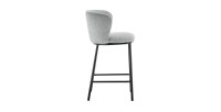 Chaise de comptoir 'Arthus' Tissu Gris clair, dimensions : H88.5 x L53 x P50.5 cm