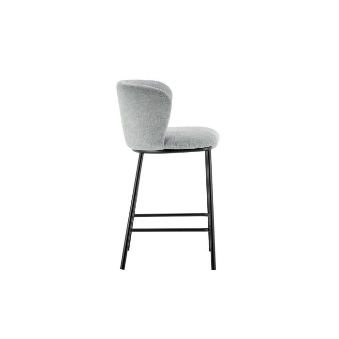 Chaise de comptoir 'Arthus' Tissu Gris clair, dimensions : H88.5 x L53 x P50.5 cm