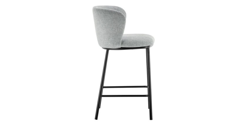 Chaise de comptoir 'Arthus' Tissu Gris clair, dimensions : H88.5 x L53 x P50.5 cm