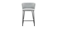 Chaise de comptoir 'Arthus' Tissu Gris clair, dimensions : H88.5 x L53 x P50.5 cm