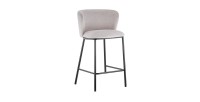 Chaise de comptoir 'Arthus' Tissu Beige, dimensions : H88.5 x L53 x P50.5 cm