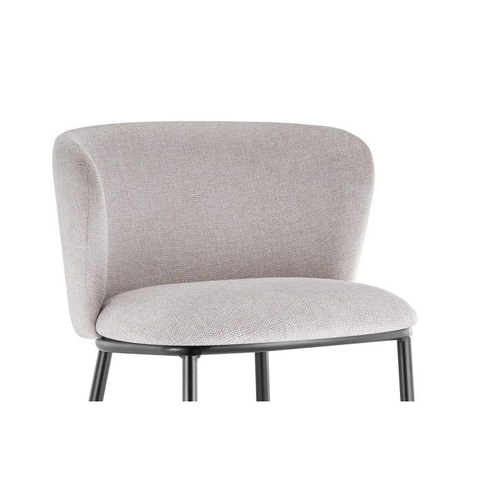 Chaise de comptoir 'Arthus' Tissu Beige, dimensions : H88.5 x L53 x P50.5 cm