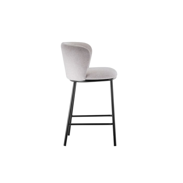 Chaise de comptoir 'Arthus' Tissu Beige, dimensions : H88.5 x L53 x P50.5 cm