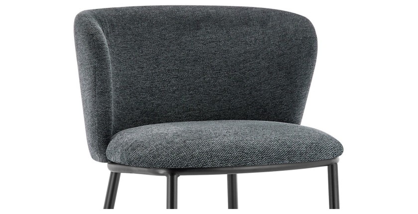Chaise de comptoir 'Arthus' Tissu Gris foncé, dimensions : H88.5 x L53 x P50.5 cm
