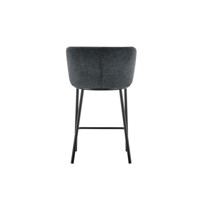 Chaise de comptoir 'Arthus' Tissu Gris foncé, dimensions : H88.5 x L53 x P50.5 cm