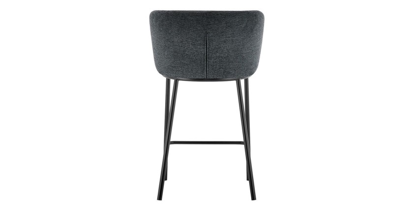 Chaise de comptoir 'Arthus' Tissu Gris foncé, dimensions : H88.5 x L53 x P50.5 cm