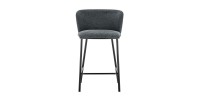 Chaise de comptoir 'Arthus' Tissu Gris foncé, dimensions : H88.5 x L53 x P50.5 cm