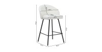 Chaise de comptoir 'Juni' Bouclé Blanc, dimensions : H87 x L52 x P51 cm