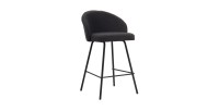 Chaise de comptoir 'Juni' Bouclé Gris, dimensions : H87 x L52 x P51 cm