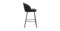 Chaise de comptoir 'Juni' Bouclé Gris, dimensions : H87 x L52 x P51 cm
