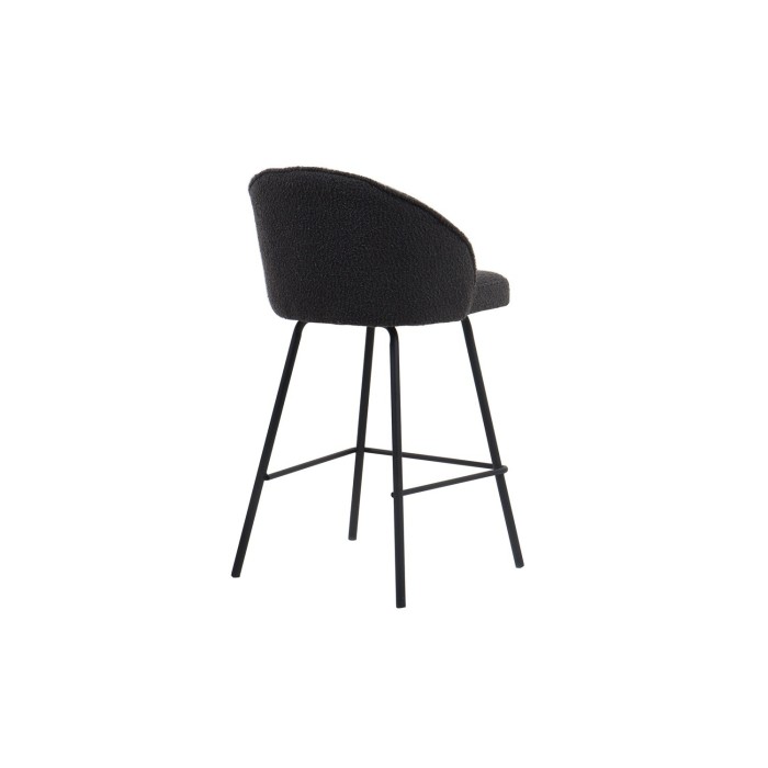 Chaise de comptoir 'Juni' Bouclé Gris, dimensions : H87 x L52 x P51 cm