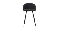 Chaise de comptoir 'Juni' Bouclé Gris, dimensions : H87 x L52 x P51 cm