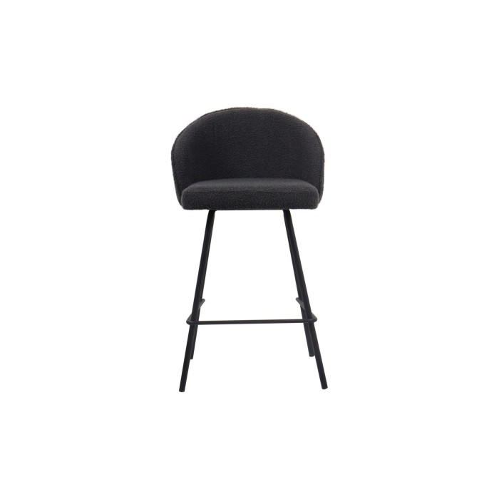 Chaise de comptoir 'Juni' Bouclé Gris, dimensions : H87 x L52 x P51 cm