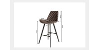 Chaise de comptoir 'Alicanta' PU Brun foncé