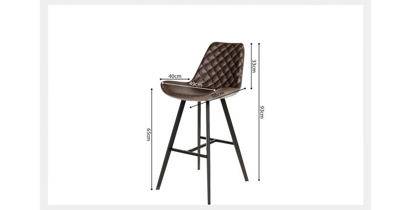 Chaise de comptoir 'Alicanta' PU Brun foncé