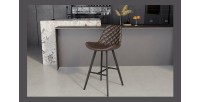 Chaise de comptoir 'Alicanta' PU Brun foncé