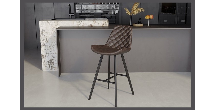 Chaise de comptoir 'Alicanta' PU Brun foncé