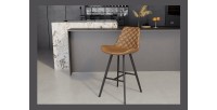 Chaise de comptoir 'Alicanta' PU Cognac