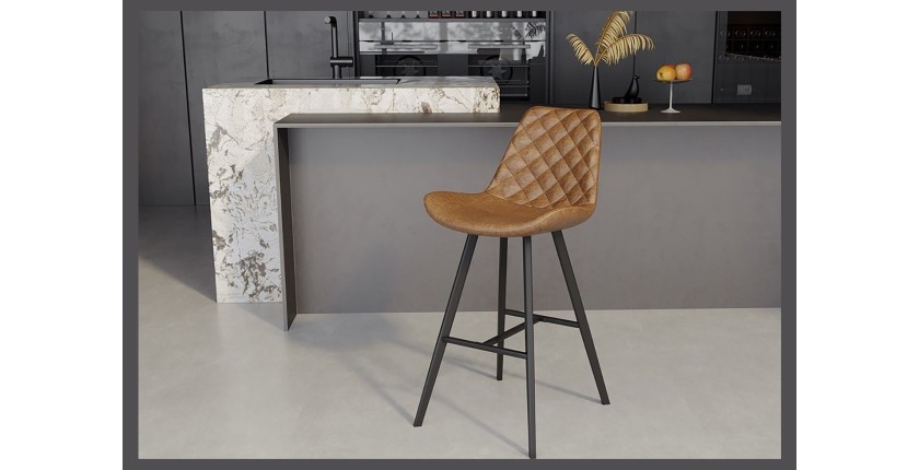 Chaise de comptoir 'Alicanta' PU Cognac