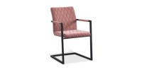 Chaise 'Brigotte' Velours Rose