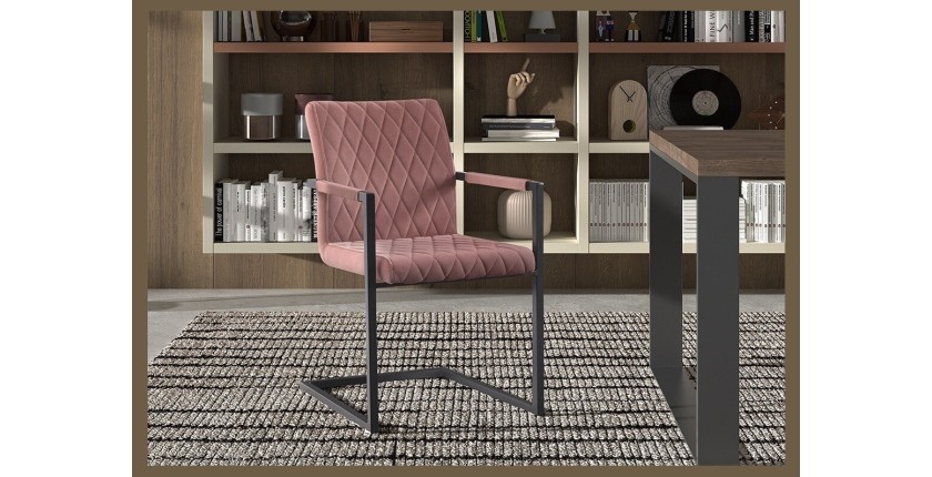 Chaise 'Brigotte' Velours Rose