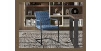 Chaise 'Brigotte' Velours Pétrol