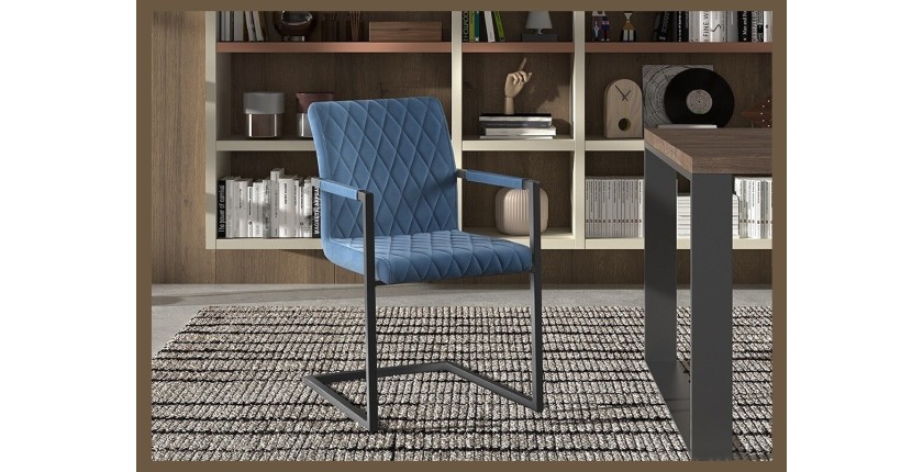 Chaise 'Brigotte' Velours Pétrol
