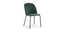 Chaise 'Leni' Velours Vert Pieds Noir