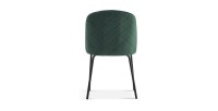 Chaise 'Leni' Velours Vert Pieds Noir