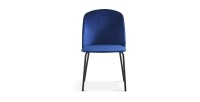 Chaise 'Leni' Velours Bleu foncé Pieds Noir