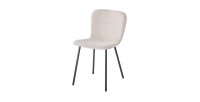 Chaise revêtement bouclé pour salle à manger coloris sable. Collection ALCAN