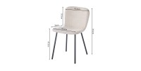 Chaise revêtement bouclé pour salle à manger coloris sable. Collection ALCAN
