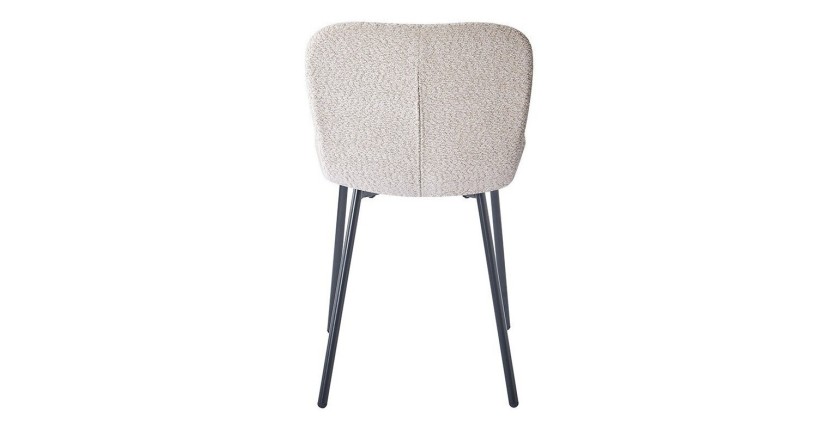 Chaise revêtement bouclé pour salle à manger coloris sable. Collection ALCAN