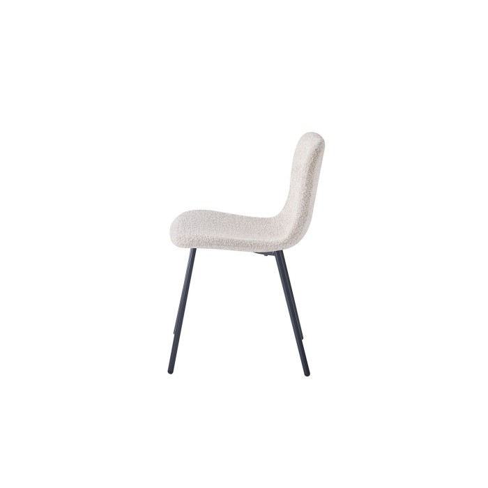 Chaise revêtement bouclé pour salle à manger coloris sable. Collection ALCAN