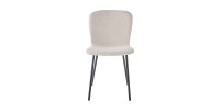 Chaise revêtement bouclé pour salle à manger coloris sable. Collection ALCAN