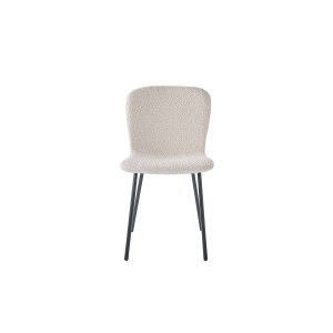 Chaise revêtement bouclé pour salle à manger coloris sable. Collection ALCAN