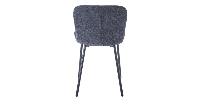 Chaise revêtement bouclé pour salle à manger coloris gris foncé. Collection ALCAN