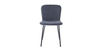 Chaise revêtement bouclé pour salle à manger coloris gris foncé. Collection ALCAN