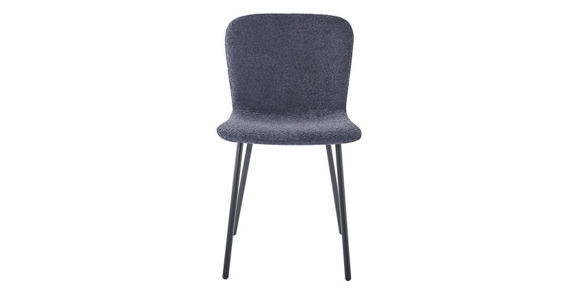 Chaise revêtement bouclé pour salle à manger coloris gris foncé. Collection ALCAN