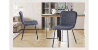 Chaise revêtement bouclé pour salle à manger coloris gris foncé. Collection ALCAN