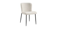 Chaise revêtement Bouclé pour salle à manger coloris Ecru. Collection LISE