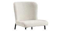 Chaise revêtement Bouclé pour salle à manger coloris Ecru. Collection LISE