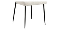 Chaise revêtement Bouclé pour salle à manger coloris Ecru. Collection LISE