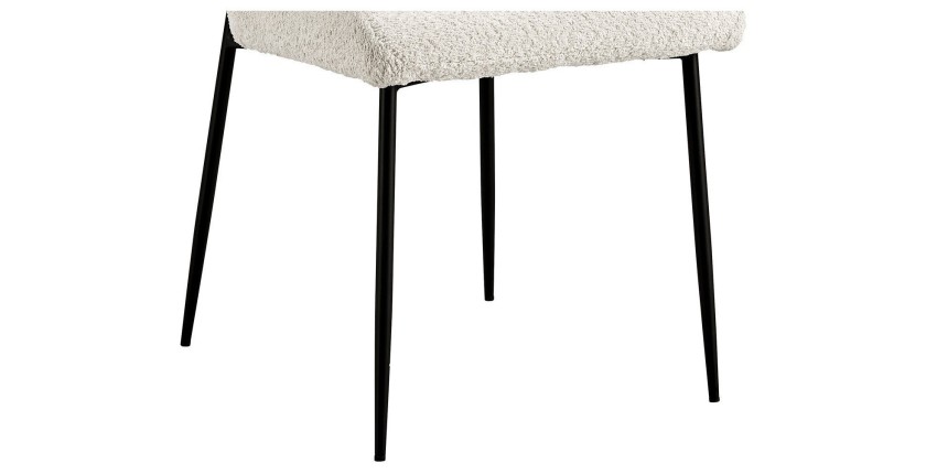 Chaise revêtement Bouclé pour salle à manger coloris Ecru. Collection LISE