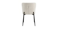 Chaise revêtement Bouclé pour salle à manger coloris Ecru. Collection LISE