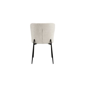 Chaise revêtement Bouclé pour salle à manger coloris Ecru. Collection LISE
