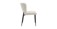 Chaise revêtement Bouclé pour salle à manger coloris Ecru. Collection LISE