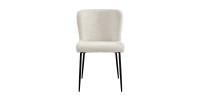 Chaise revêtement Bouclé pour salle à manger coloris Ecru. Collection LISE